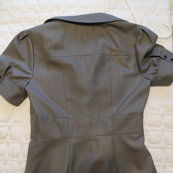 Calvin Klein gray grey midi dress collar buttons - Picture 8 of 9